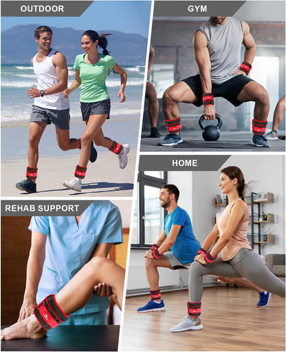 Versatile Adjustable Ankle Weights - Customizable 1-5 LBS Pair for Enhanced Workouts, Ideal for Jogging, Aerobics, and Physical Therapy