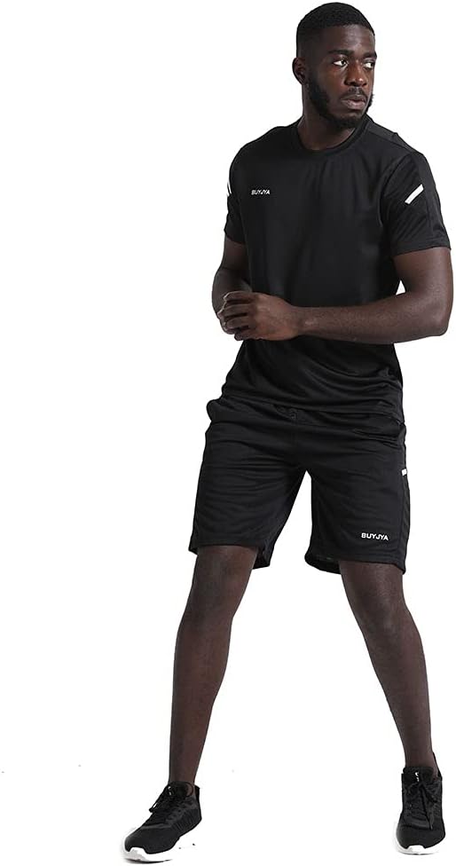Elevate Your Workout with the Men's 3-Pack Athletic Shorts and Shirt Set - Perfect for Basketball, Football, and Gym Training!