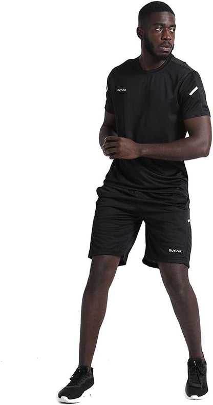 Elevate Your Workout with the Men's 3-Pack Athletic Shorts and Shirt Set - Perfect for Basketball, Football, and Gym Training!