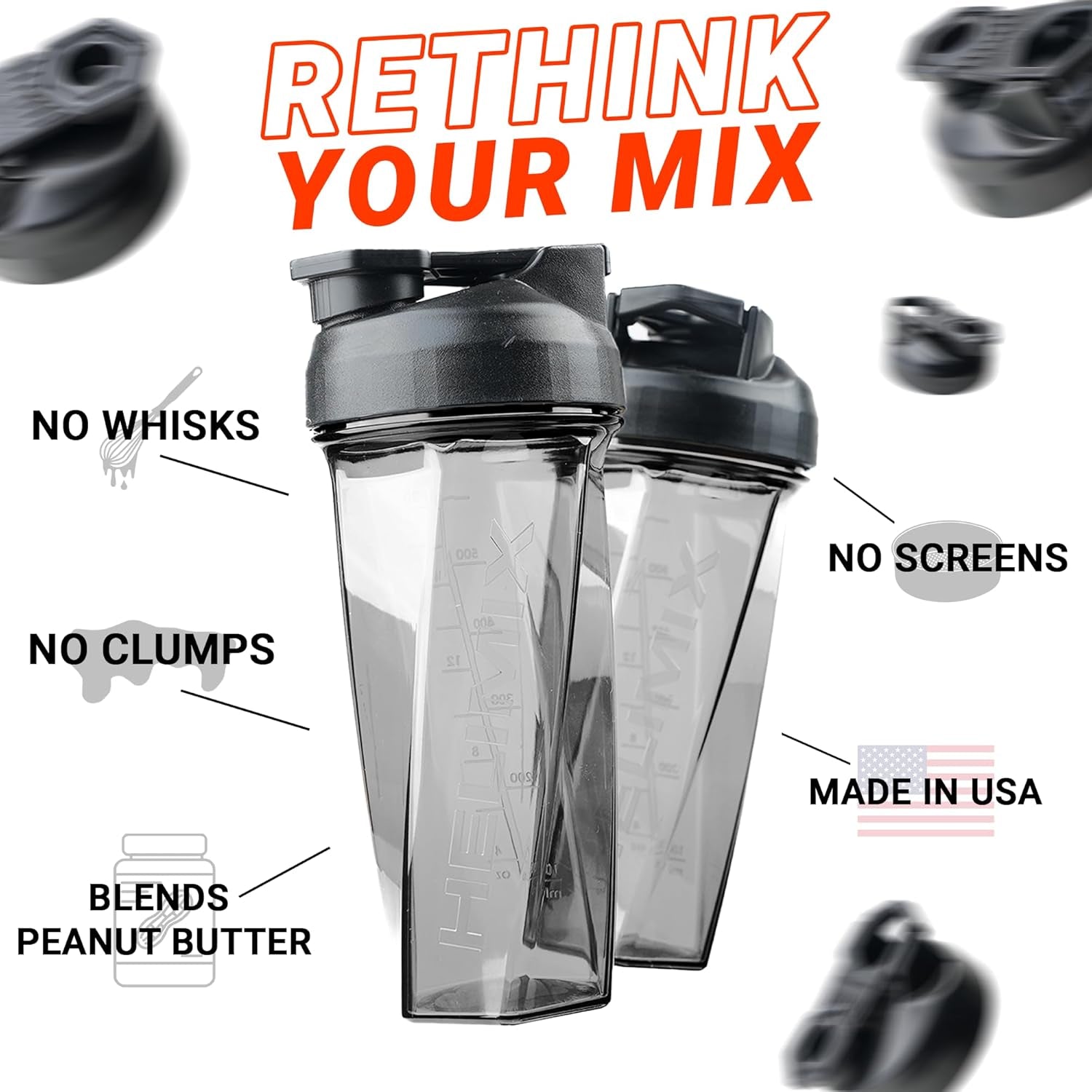 Elevate Your Fitness Game with the Helimix 28 Oz Vortex Blender Shaker Bottle - Effortlessly Mix Protein Shakes and Smoothies Without Whisks!