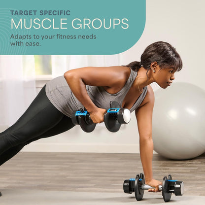 Transform Your Home Workouts with the Lifepro Adjustable Dumbbells Set - Versatile 5-in-1 Weights for Full Body Training