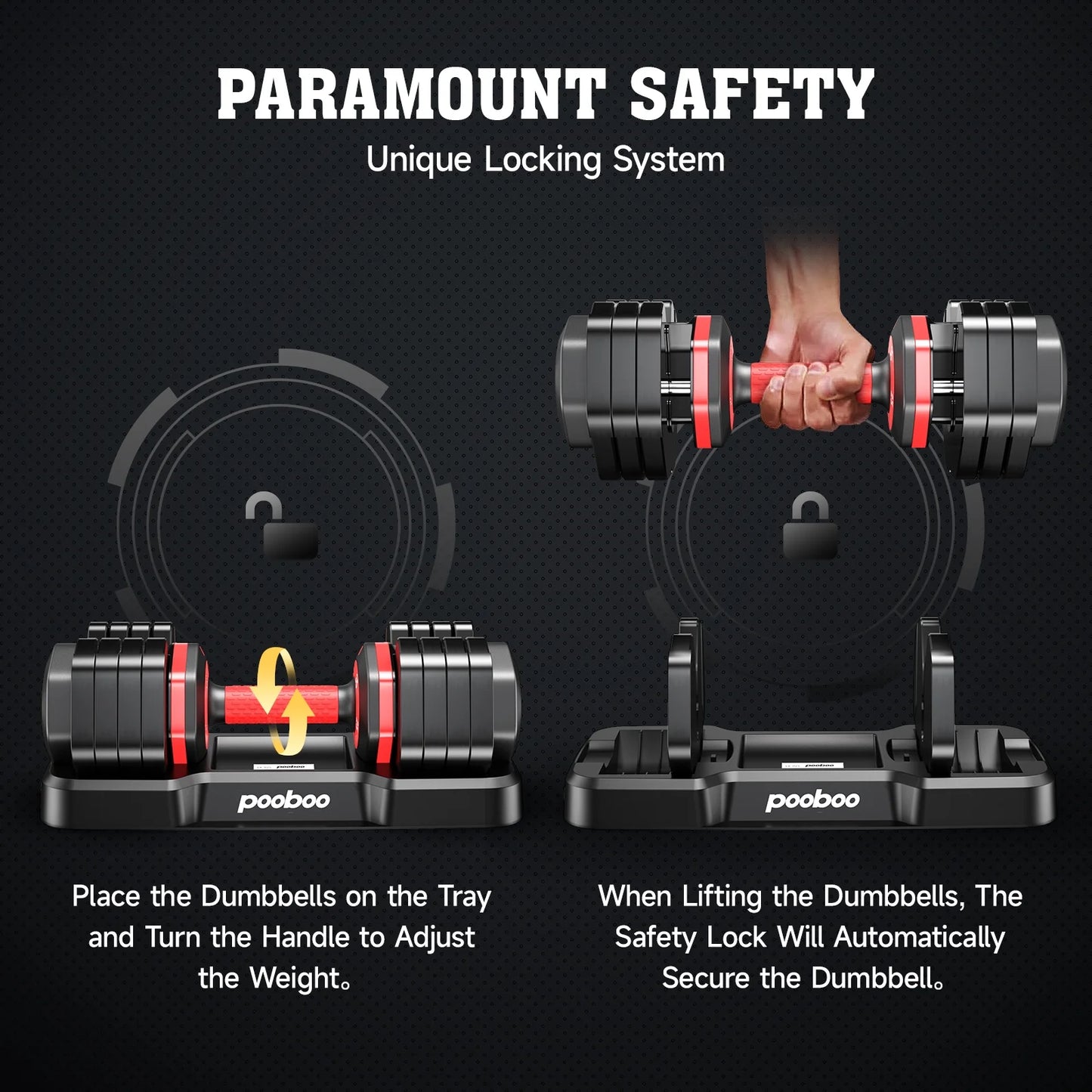 Transform Your Home Workouts with the 110LB Adjustable Dumbbells and High-Quality Tray - Versatile Weights from 15 to 55LB for Ultimate Strength Training