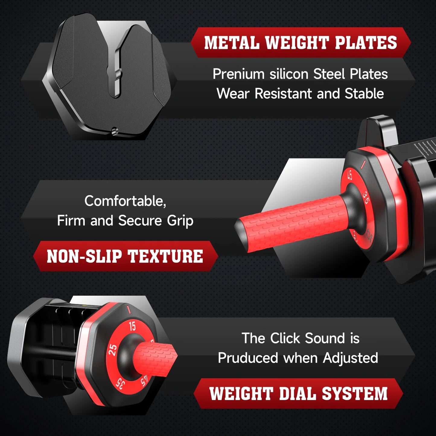 Transform Your Home Workouts with the 110LB Adjustable Dumbbells and High-Quality Tray - Versatile Weights from 15 to 55LB for Ultimate Strength Training