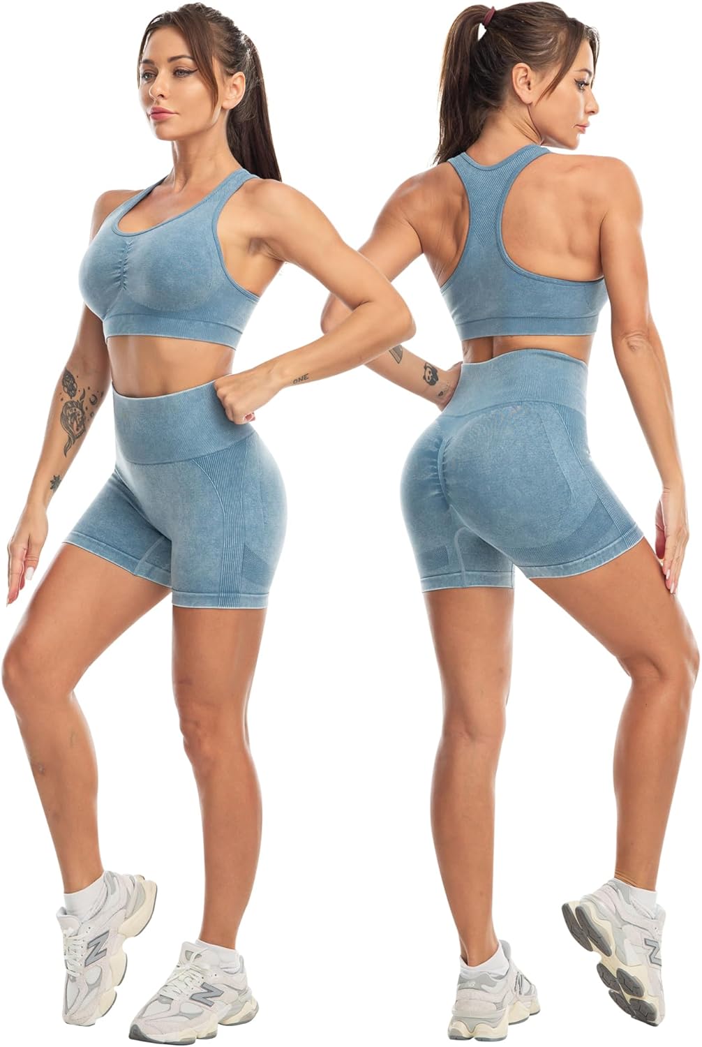 Elevate Your Workout with Our 3-Piece Women's Active Set: Butt Lifting Leggings, High Impact Sports Bra, and Comfortable Gym Shorts