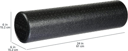 Premium High-Density Foam Roller for Enhanced Balance and Flexibility - 24 Inches in Sleek Black