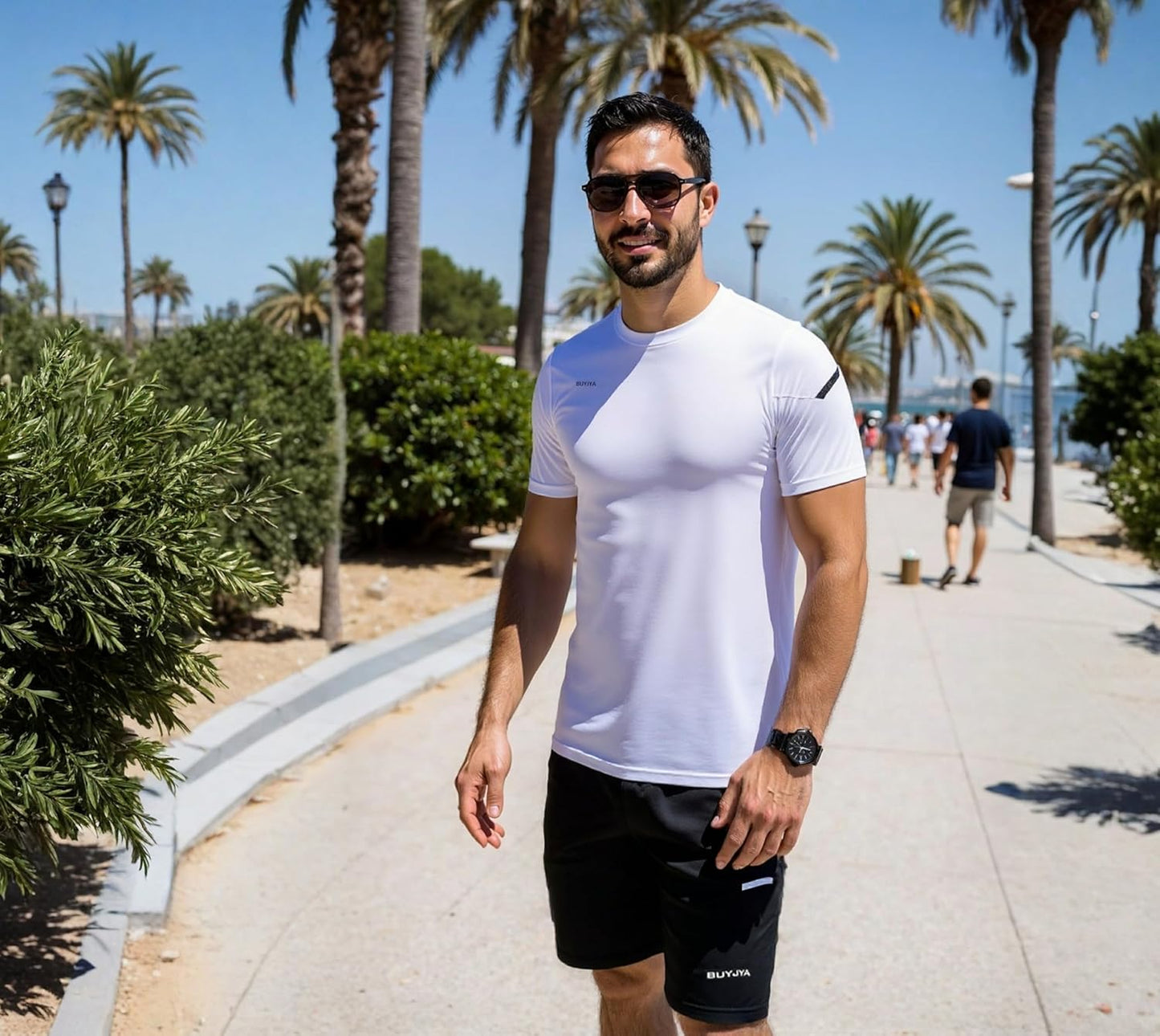 Elevate Your Workout with the Men's 3-Pack Athletic Shorts and Shirt Set - Perfect for Basketball, Football, and Gym Training!