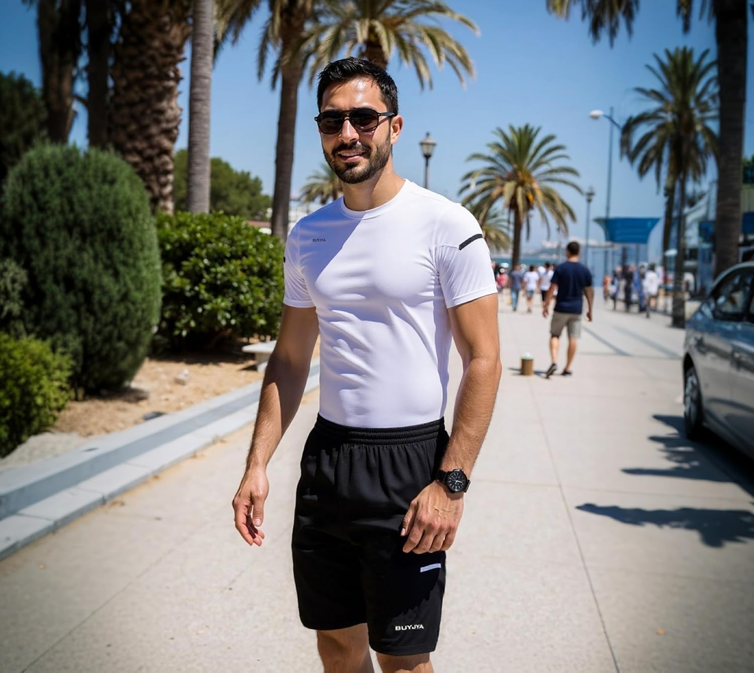 Elevate Your Workout with the Men's 3-Pack Athletic Shorts and Shirt Set - Perfect for Basketball, Football, and Gym Training!