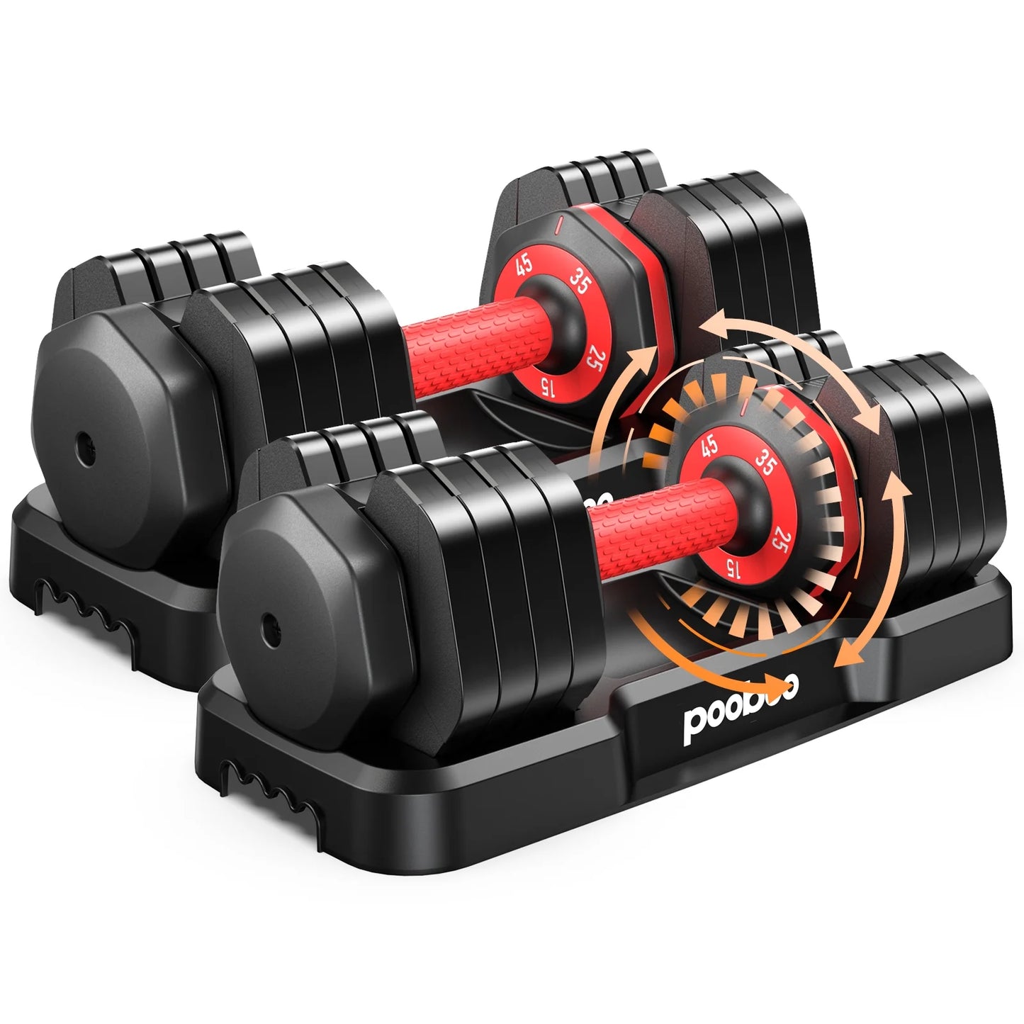 Transform Your Home Workouts with the 110LB Adjustable Dumbbells and High-Quality Tray - Versatile Weights from 15 to 55LB for Ultimate Strength Training