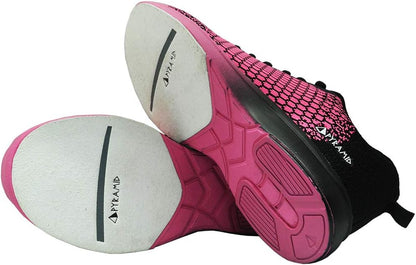 Elevate Your Game with Women's Path Lite Seamless Mesh Bowling Shoes in Black/Hot Pink - Size 6