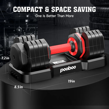 Transform Your Home Workouts with the 110LB Adjustable Dumbbells and High-Quality Tray - Versatile Weights from 15 to 55LB for Ultimate Strength Training