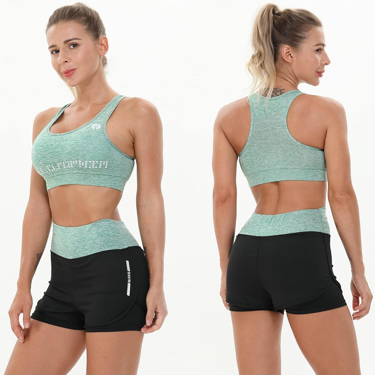 Elevate Your Workout Style with the 5-Piece Women's Athletic Outfit Set in Vibrant Green