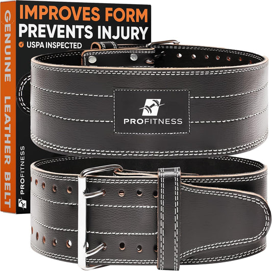 Premium 5Mm Thick Leather Weight Lifting Belt for Men & Women - Ultimate Back Support for Squats, Powerlifting & Deadlifts - Adjustable Gym Belt for Serious Lifters