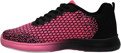 Elevate Your Game with Women's Path Lite Seamless Mesh Bowling Shoes in Black/Hot Pink - Size 6