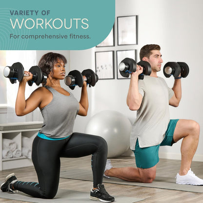 Transform Your Home Workouts with the Lifepro Adjustable Dumbbells Set - Versatile 5-in-1 Weights for Full Body Training