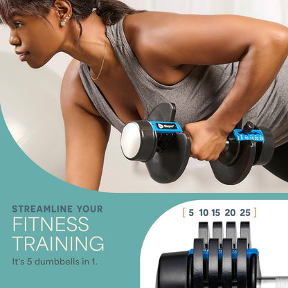 Transform Your Home Workouts with the Lifepro Adjustable Dumbbells Set - Versatile 5-in-1 Weights for Full Body Training